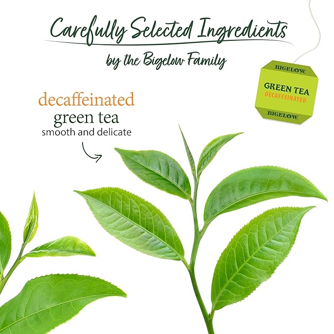 Bigelow Decaffeinated Green Tea Bags, 40 Count Box (Pack of 6) Decaf Green Tea, 240 Tea Bags Total