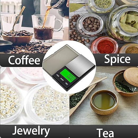 Digital Pocket Scale, Gram Scale 1000g x 0.01g, Food Scale, Jewelry Scale, Coffee Scale, Kitchen Scale for Powder, Medicine, Gold, Gem, Grams and Ounces Scale with Backlit LCD