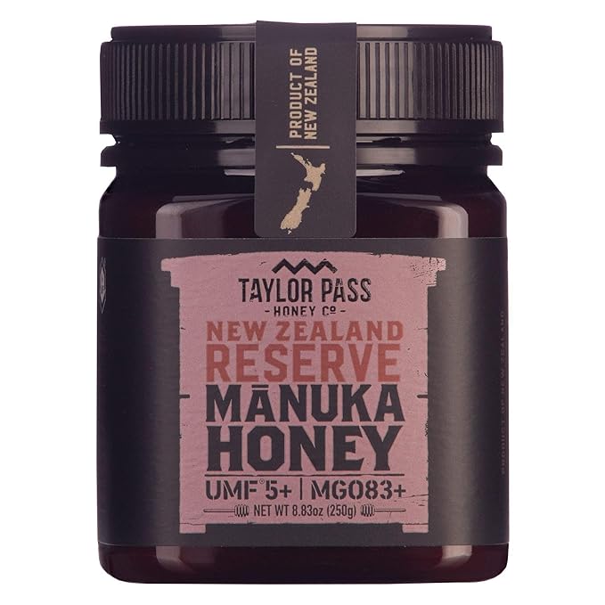 Taylor Pass Honey Co Manuka Honey UMF 5+ MGO 83+ | Monofloral New Zealand Honey | Sustainable, Non-GMO, Halal, UMF Certified | BPA-Free Jar | 8.83 oz