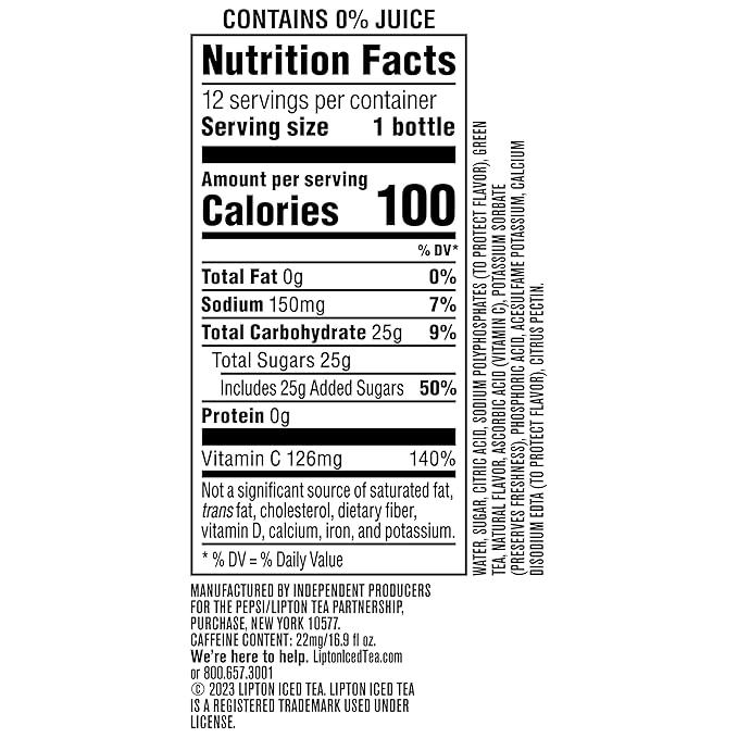 Lipton Green Tea Citrus, 16.9 Fl Oz Bottles (Pack of 12)