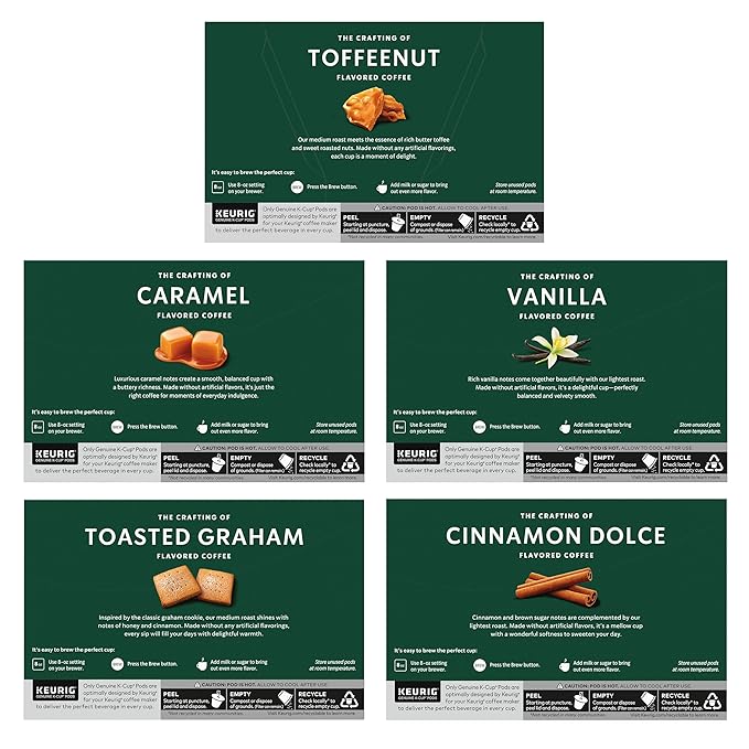 Starbucks K-Cup Coffee Pods, Flavored Hot or Iced Coffee, Variety Pack, 40 Keurig Pods