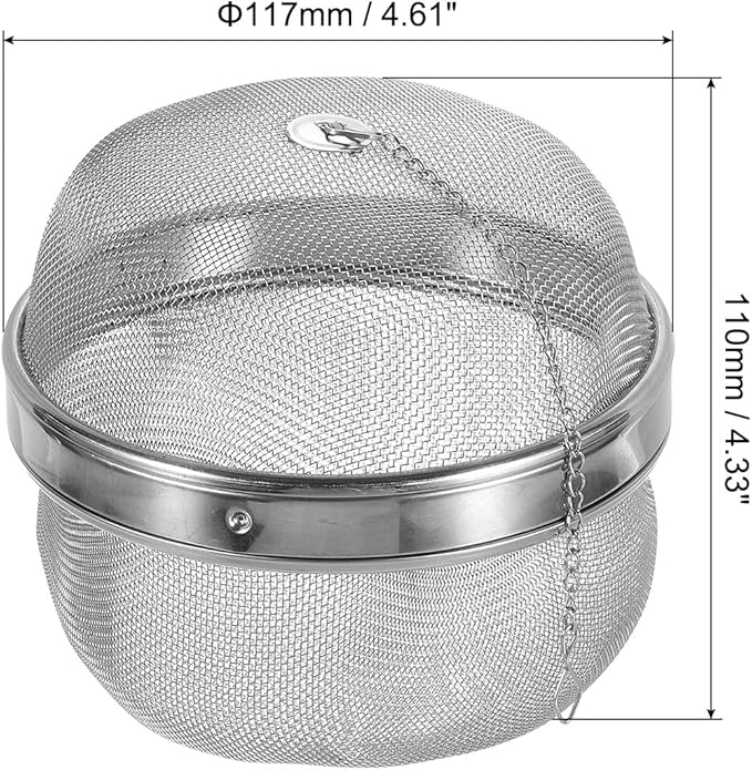 uxcell Tea Infuser Filter, Stainless Steel Tea Strainer, Loose Tea Steeper, Tea Ball with Chain for Loose Leaf Tea, Extra Large