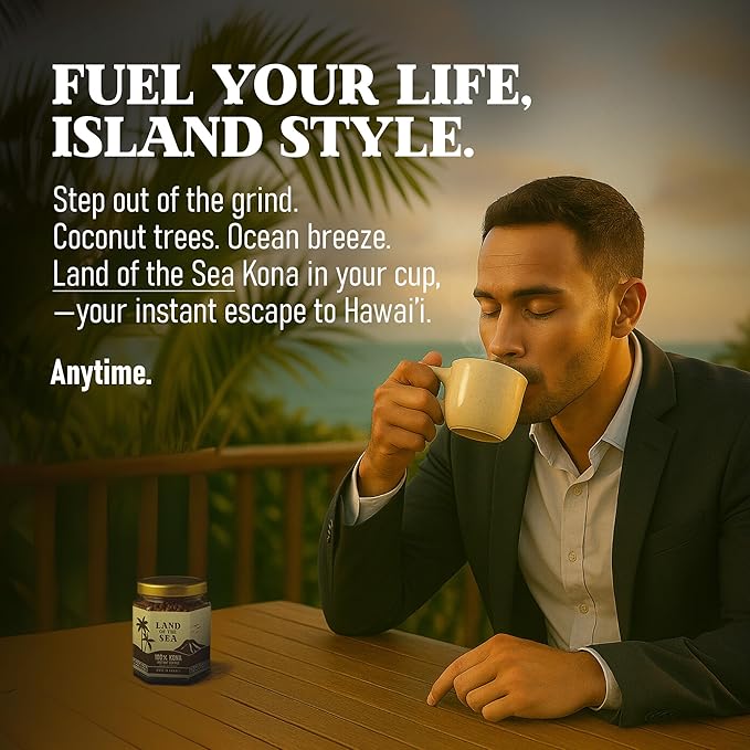 KONA COFFEE 100% - Premium Freeze Dried Instant Coffee - Low Acid Coffee - Medium Roast Arabica Hawaiian Coffee, 1.5oz (1 Pack | 22 Servings)