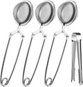 Tea Infuser Set of 3 with Handle – 304 Stainless Steel Tea Ball Strainers for Loose Leaf Tea – Bonus Tea Scoop Clip – Fine Mesh, Rustproof, Easy to Use