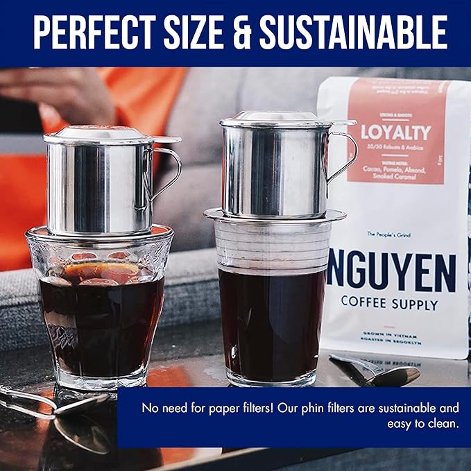 Nguyen Coffee Supply - Original Phin Filter: Stainless Steel 24oz Chamber 6 inch plate Diameter, Perfect Cup of Phin Drip Coffee in 7 minutes [24 oz]