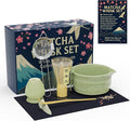 8-Piece Matcha Whisk Set with Ceramic Bowl & Bamboo Tools, Complete Japanese Matcha Tea Ceremony Kit, Green Speckled Chawan with Spout, Matcha Starter Set for Home Rituals & Gifts