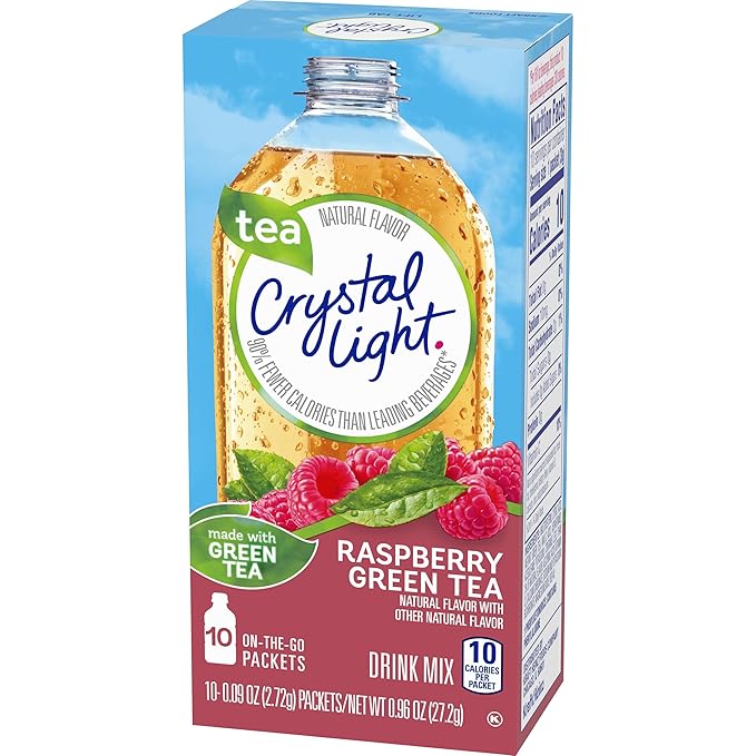 Crystal Light On The Go Raspberry Green Tea, 10-Packet Box (Pack of 4)