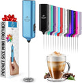 Mini & Mighty Milk Frother Wand – Powerful Handheld Coffee Frother, Battery Operated Drink Mixer – Compact Pocket Size – Detachable Whisk for Latte, Cappuccino, Matcha, Hot Chocolate – Cosmic Blue