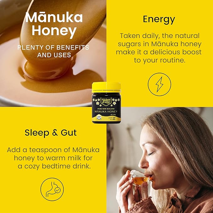 Yobees Honey Raw and unpasteurized New Zealand Manuka Honey Organic | MGO 826+ / Certified UMF 20+ | 8.8oz