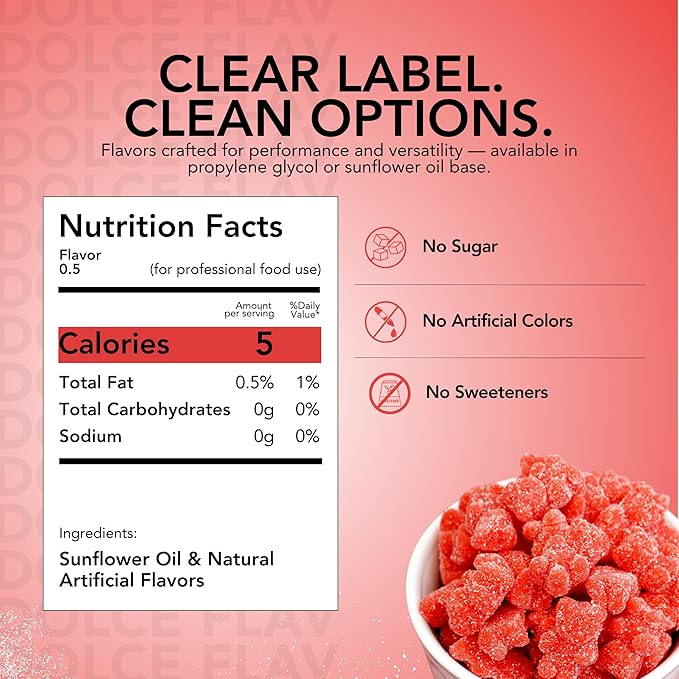 Dolce Flav Strawberry Extract – 2 Ounce Oil-Soluble Kosher, Sugar-Free, Concentrated Berry Flavor for Candy, Chocolates & Desserts, Includes Measured Dropper