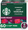 Starbucks K-Cup Coffee Pods, Dark Roast Hot or Iced Coffee, Caffè Verona, 60 Keurig Pods