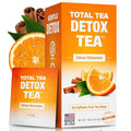 Total Tea SIimming Detox Tea Caffeine Free - 25 Day Detox - Herbal Tea with Chamomile, Hibiscus Tea & Ginger Root for Colon Cleanse – Natural Citrus & Cinnamon Fruit Tea for Digestive Health
