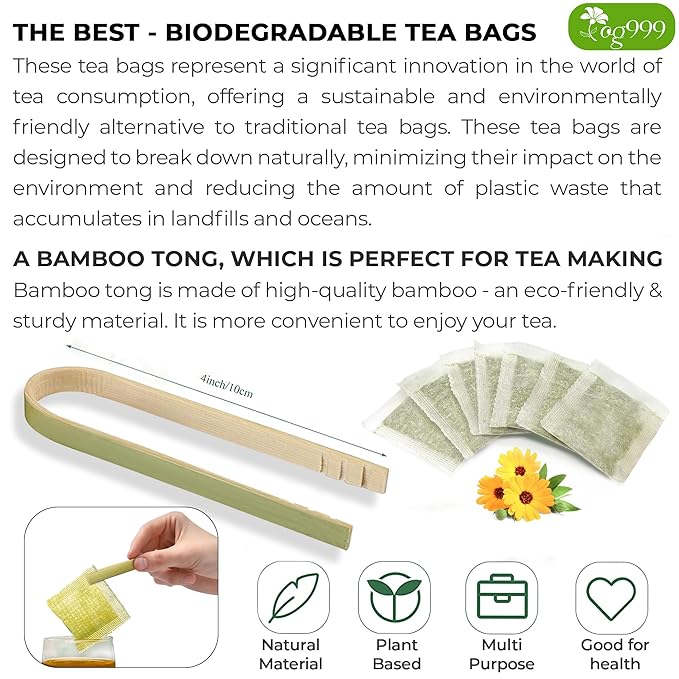 TOG999, Premium 120 Moringa Leaf Tea Bags, 100% Natural & Pure. Loose Leaf Moringa Herbal Tea. No Sugar, No Caffeine, No Gluten, Vegan.