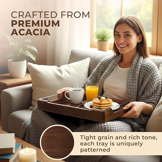 Modular Serving Tray - Acacia | Serving Platter Snack Tray for Party Hosting - Trays for Serving Food, Charcuterie, Fruit Platter Tray for Parties, Appetizer Dishes & Dessert Trays
