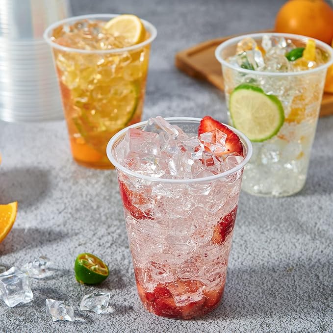 Lilymicky 450 Pack 12 oz Clear Plastic Cups, Cold Disposable Plastic Drinking Cups for Parties, Picnic, BBQ, Travel, and Events