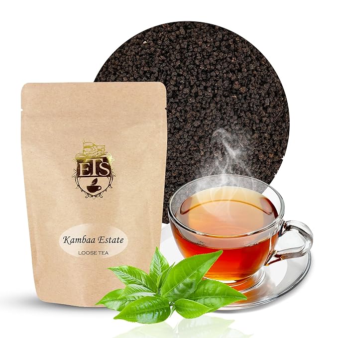 English Tea Store - Kambaa Estate Loose Leaf Black Tea | Malty Flavor With Light Currant Notes | Kenyan Grown | Natural Flavor Loose Leaf Tea | Premium Black Tea Leaves | GMO-Free | 16oz Pouch