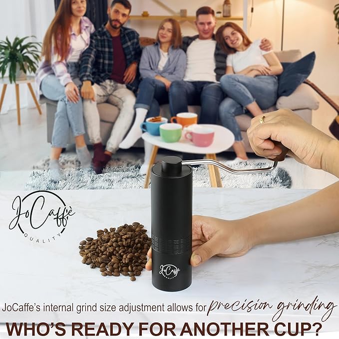 Manual Coffee Grinder for Home Use, Stainless Steel Conical Burr, Espresso Bean Coffee-Grinder, Best Small Portable Mill, Adjustable Grind Settings, Mini Hand Crank, Moledor de Cafe de Grano