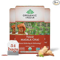 ORGANIC INDIA Tulsi Masala Chai Tea Bags - Holy Basil, Black Tea, Spices with Ginger, Stress Relieving, Immune Support, USDA Certified Organic, Antioxidant, Caffeinated - 18 Infusion Bags, 3 Pack