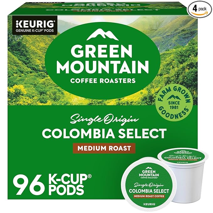 Green Mountain Coffee Roasters Colombia Select Coffee, Keurig Single-Serve K-Cup Pods, Medium Roast Coffee, 96 Count