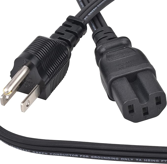 3 Ft Replacement Power Cord - Coffee Pot Replacement Part Suitable for Farberware Percolator Cord - Electric Cord for Computer, Monitor, TV - 16 AWG Heavy Duty 1875W 105C 15A 3 Prong Grounded, Black