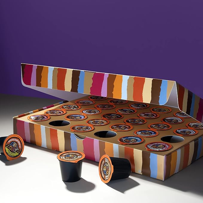 Crazy Cups Coffee Gifts, Flavored Coffee Gift Box for Keurig K Cup Machines, Deluxe Holiday Coffee Sampler, 24 Count