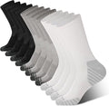 BAMBOO COOL Men's Crew Socks Athletic Running Sports Socks, Cushioned Moisture Wicking, Breathable Arch Support 6 Pack