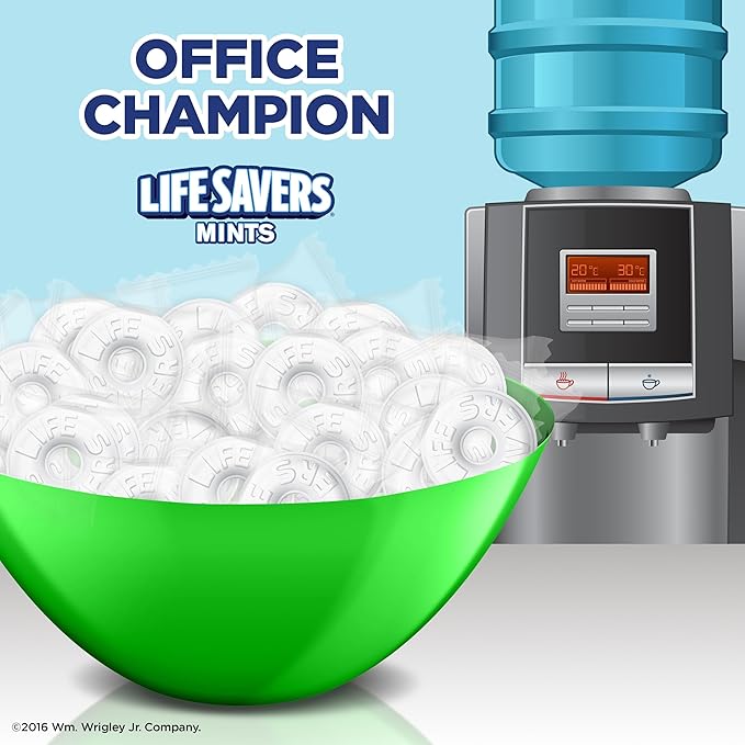 LIFE SAVERS Pep O Mint, Individually Wrapped Mints for Snacking, Sharing, Office Parties, and Pantry Stocking, 6.25 oz (12 Hard Candy Bags)