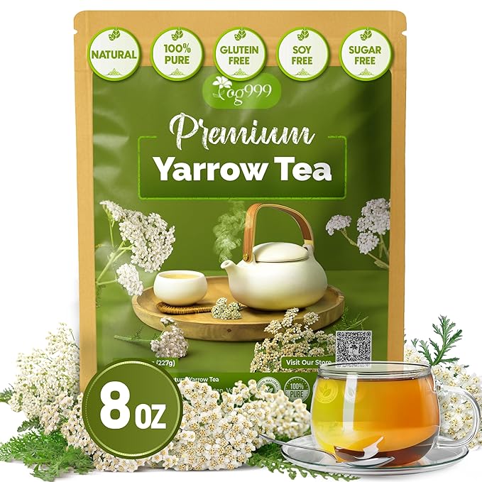 TOG999, Yarrow Tea Leaves 8oz | Premium Herbal Tea | Naturally Aromatic, Freshly Packed Loose Leaf Yarrow | Sustainably Sourced, Non-GMO, No Additives – Ideal for Daily Herbal Brewing