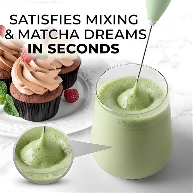Matcha Whisk Set with Matcha Bowl - Matcha Set Included Electric Frother, Bamboo Whisk, Matcha Spoon, Bamboo Holder, Sifter, Spoon Stand (Mottled Green)