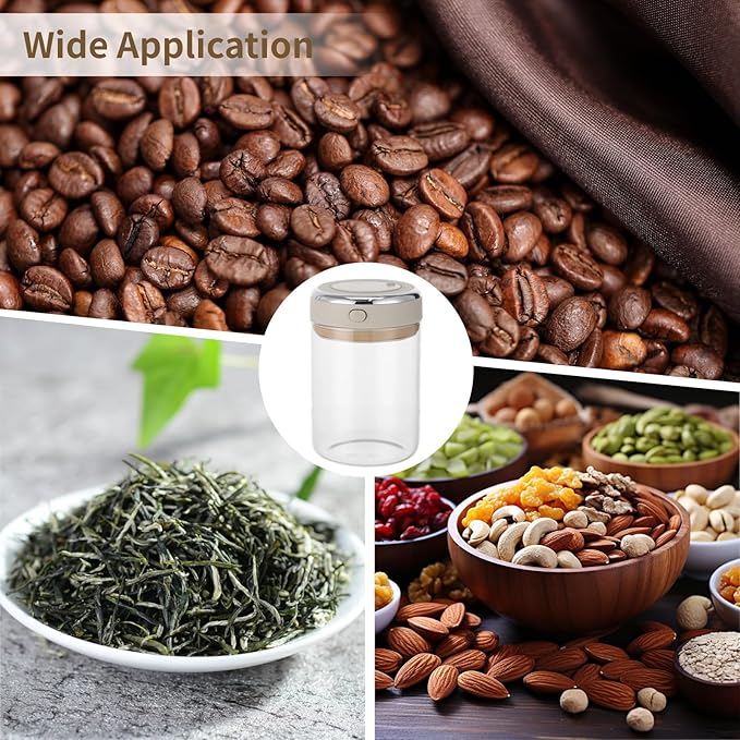 Glass Coffee Canister 1100ml, Airtight Coffee Bean Storage Jar with One-Way CO₂ Vent, Date Tracking Dial & One-Press Seal Lid, High Borosilicate Glass Coffee Container for Tea Sugar