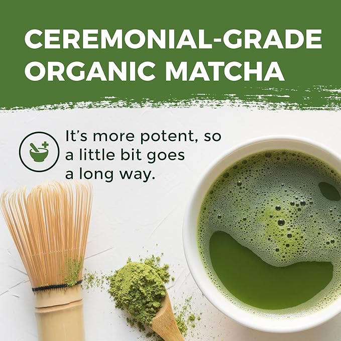 ETANATURE Premium Ceremonial Grade Matcha Powder - Matcha Green Tea Powder for Metabolism, Brain and Sleep - JAS Certified Matcha Grade from Japan Kagoshima Farms 120 Servings - Ceremonial Tea 120g