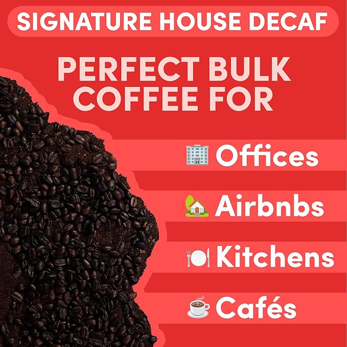 Sarasota Coffee Whole Bean Decaf | Dark Roast Gourmet Decaffeinated Coffee Beans | Low Acid, Mold Free, Specialty Grade Bulk Beans | 5lb (80 oz)