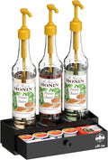 2-Tier Coffee Syrup Organizer Rack with Drawer, No Assembly Required, Compact Stand for Torani & Monin Bottles, Dirty Soda Bar Supplies, Space-Saving for Small Countertop