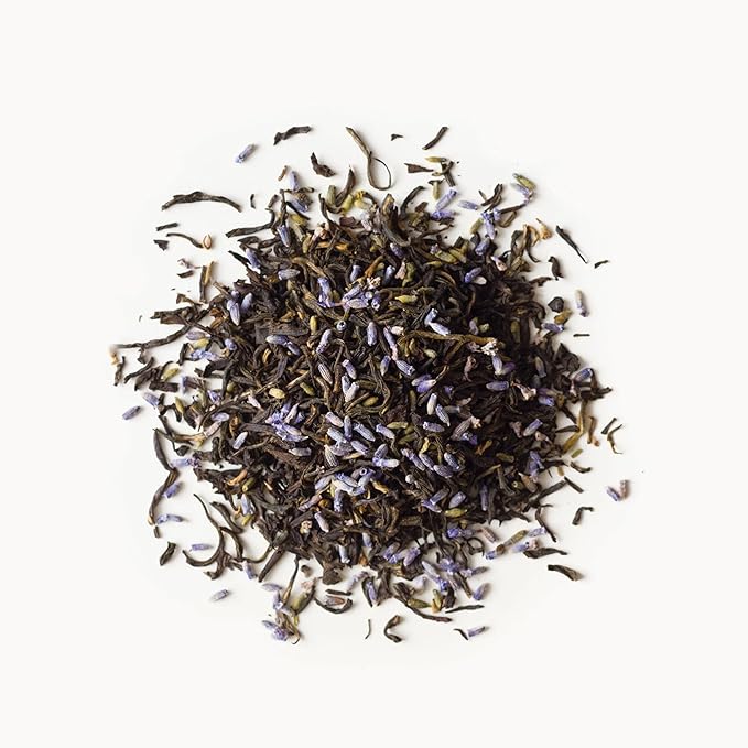 Rishi Tea Earl Grey Lavender Loose Leaf Pure Black Tea - Organic with Bergamot Oil and Lavender Flowers, Energizing & Caffeinated - 4 Ounces, 12+ Servings