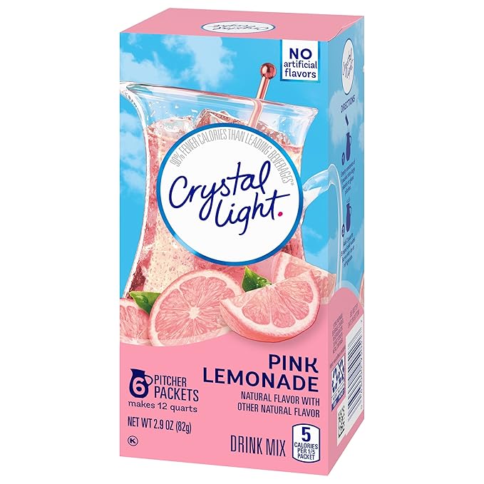 Crystal Light Pink Lemonade Drink Mix, 12-Quart 2.9-Ounce Canister (Pack Of 4)