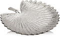 Silver Leaf Decorative Serving Tray for Table Centerpiece – 12" Ceramic Leaf-Shaped Trinket Dish, Candle Tray, Vanity Organizer, Coffee Table Decor, Modern Glam Home Decor, Gifts for Women
