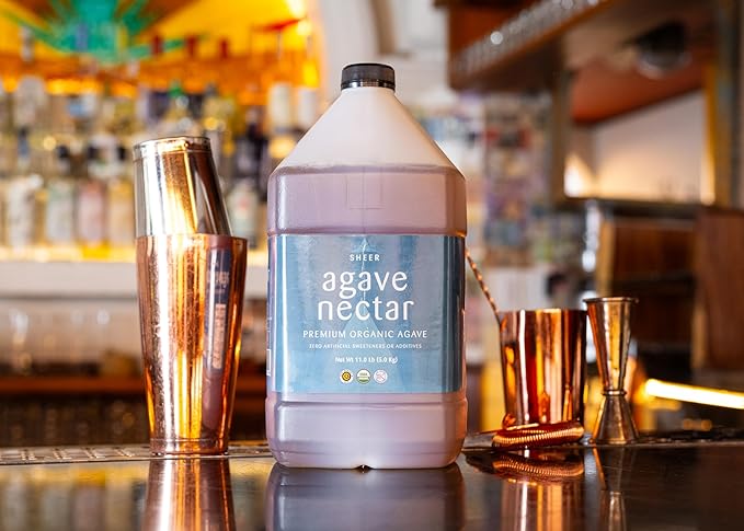 Sustainable Agave Co – Organic Light Agave Nectar – Natural Sweetener & Sugar Substitute – Vegan, Non-GMO, Gluten-Free Syrup for Coffee, Tea, and Baking (1 Gallon)