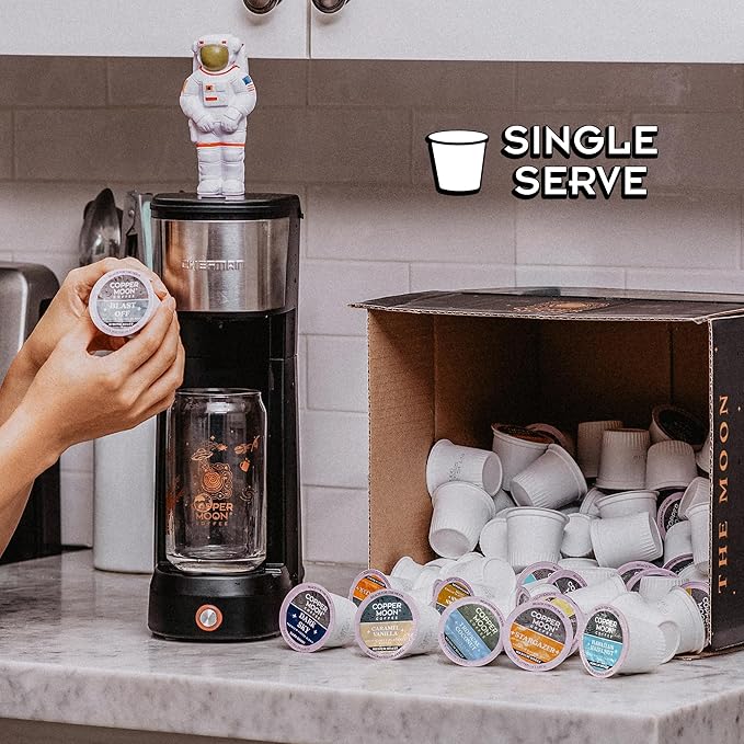 Copper Moon Single Serve Coffee Pods for Keurig K-Cup Brewers, Light Roast, Bean Me Up Blend, 12 Count