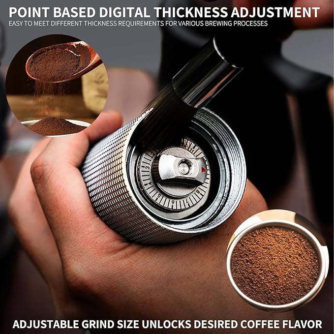 Manual Coffee Grinder, Adjustable Grinding Settings, Stainless Steel Burrs, Portable Hand-Cranked Coffee Grinder, For Espresso, Drip Filter, French Press Filter, Compact And Durable (white)