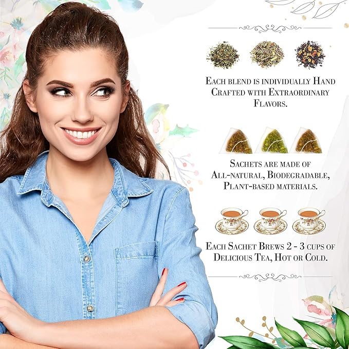 Orange Almond Black Tea by La Tea Dah, Gourmet Almond Tea Made with Black Tea Leaves, and Orange Peel, Blended in the USA, Perfect Tea Gift, Contains Caffeine (12 Sachets)