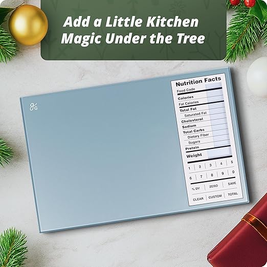 Greater Goods Digital Nutrition Scale – Accurate Macro and Calorie Tracking for Meal Prep, Weight Loss, and Healthy Eating | 2,000 Built-in Foods, Intuitive Nutrition Label Display, 11lb Cap, Blue