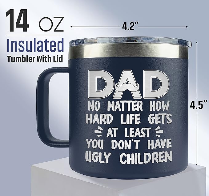 Christmas Gifts for Dad, Men - Gifts for Dad from Daughter, Son - Dads Birthday Gift Ideas, Happy Birthday gifts for Dads, Fathers - Best Dad Ever Gift, Present for dads - 14 Oz dad Mug