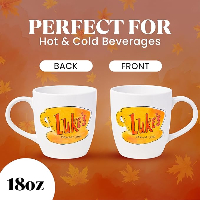 Silver Buffalo Gilmore Girls Luke's Diner Logo Ceramic Coffee Mug, 18 Ounces
