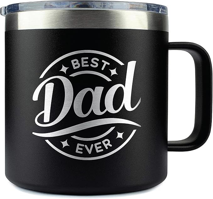 Best Dad Ever Gifts for Fathers Day Mug from Daughter - Dad Mug Tumbler Dads Gifts for Christmas Drinking Cup - Dad Birthday Papa Present - Father Birthday Gift 14oz Stainless Steel Tumbler with Lid