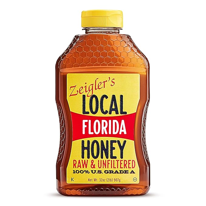 Zeigler's Florida Local Honey, 32 Oz – 100% Pure, Raw & Unfiltered Honey – All-Natural, Packed with Nutrients – Great with Tea, Yogurt, Cottage Cheese, Sandwiches, Smoothies