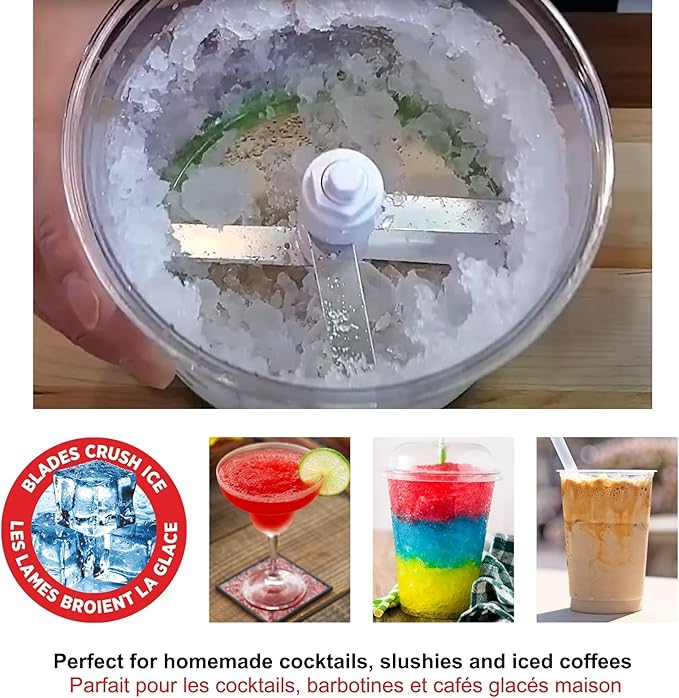 Starfrit Pull Chopper - Multi Purpose Manual Food Processor - Three Blade System for a Faster Cut - From Large Chunks to Purée - Self-Retracting Cord - Fruits, Vegetables, Meats and Crushes Ice