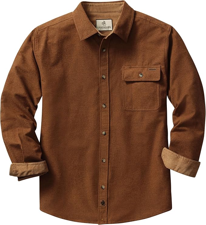 Legendary Whitetails Men's Flannel Shirt Long Sleeve Button Down 100% Cotton