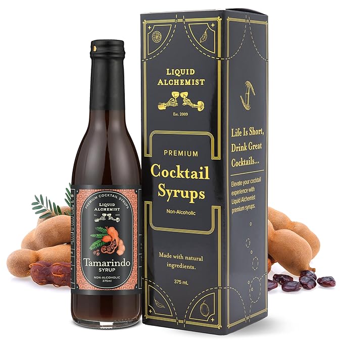 Liquid Alchemist Tamarind Syrup for Cocktails - Real Ingredients Make our Tamarindo Syrup the Perfect Spicy Margarita Mix - Made with Fresh Tamarind Puree & All Natural Tamarind Concentrate (12.7 oz)
