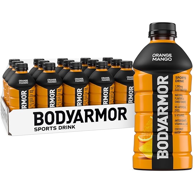 BODYARMOR Sports Drink, Orange Mango, Electrolyte Drink Hydration, 28 Fl Oz Bottles (15 Pack), Flavored Coconut Water with B Vitamins & Antioxidants