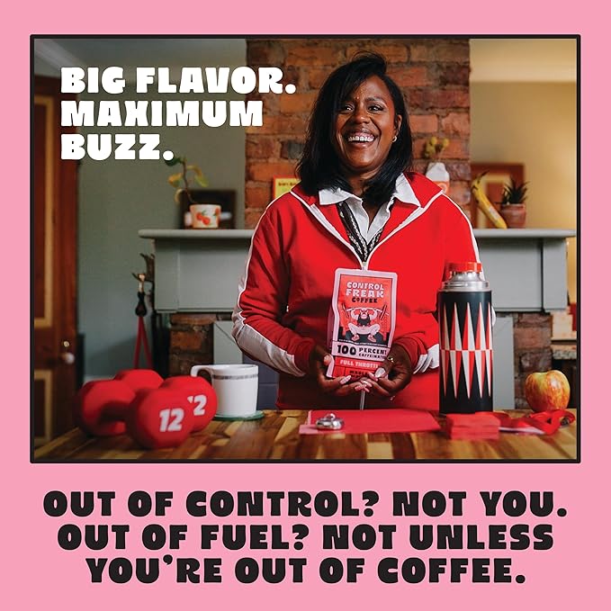 Control Freak Coffee Full Throttle - 100% Caffeine Whole Bean Coffee (32 Oz) | High Caffeine Strong Blend | Freshly Roasted Specialty Coffee Beans | Bold Flavor, Smooth Roast Balanced Espresso